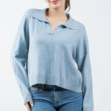 Collared V Neck Sweater