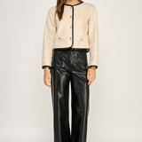 Fur and Leather Cropped Coat