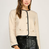 Fur and Leather Cropped Coat