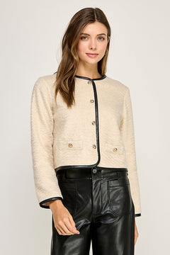 Fur and Leather Cropped Coat