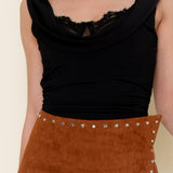 Cowl Front Bra Insert Top - black, womens tank top collection