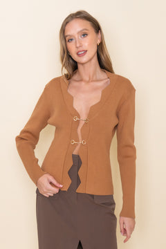 Cardigan With Scallop Neckline