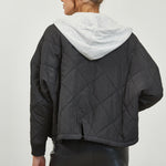 Quilted Hoodie Jacket - black/grey, womens jacket collection