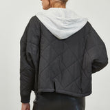 Quilted Hoodie Jacket - black/grey, womens jacket collection