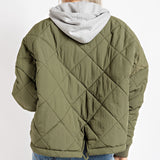 Quilted Hoodie Jacket - olive/grey, womens jacket collection