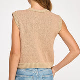 Knit Vest With Pearl Detail Buttons