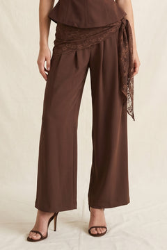 Lace Scarf Tied Pant