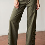 Button Detail Barrel Pant