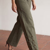 Button Detail Barrel Pant