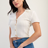 Short Sleeve Collared Sweater