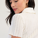 Short Sleeve Collared Sweater