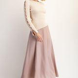 Ribbed Sweater with Slits on Sleeves