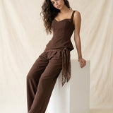 Lace Scarf Tied Pant