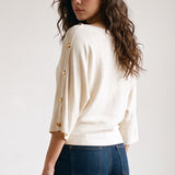 Button Sleeve Sweater Top