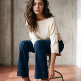 Button Sleeve Sweater Top