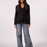 Blazer With Zipped In Cable Knit Hoody