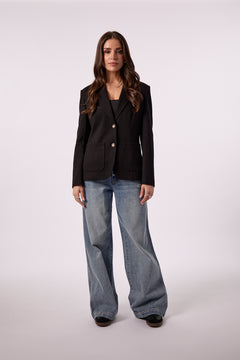 Blazer With Zipped In Cable Knit Hoody