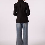 Blazer With Zipped In Cable Knit Hoody