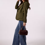 Blazer With Zipped In Cable Knit Hoody