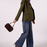 Blazer With Zipped In Cable Knit Hoody