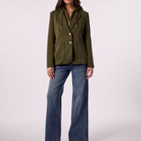 Blazer With Zipped In Cable Knit Hoody