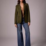 Blazer With Zipped In Cable Knit Hoody
