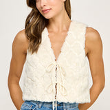 Fur Tie Front Vest