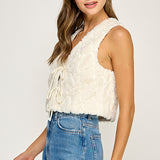 Fur Tie Front Vest