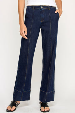 High Rise Wide Leg Denim Pant - Dark Denim, Women's Bottoms Collection
