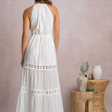 V Neck Tie Front Maxi Dress