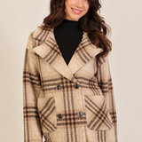Plaid Double Button Jacket