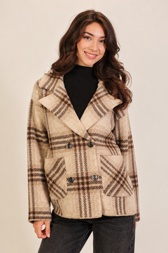 Plaid Double Button Jacket