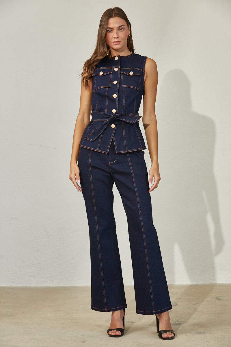 Stretch Denim Slim Fit Pant - Indigo, Women's Pants Collection