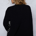 Pearl Knit Cardigan - Black, Women's Tops Collection