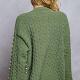 Pearl Knit Cardigan - Green, Women's Tops Collection