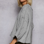 Bell Sleeve Chunky Sweater - Heather Grey, Women's Tops Collection