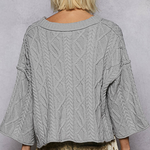 Bell Sleeve Chunky Sweater - Heather Grey, Women's Tops Collection