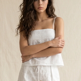 Embroidery Eyelet Spaghetti Strap Tank