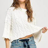 Cable Stitch Cotton Sweater