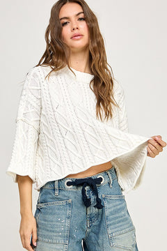 Cable Stitch Cotton Sweater