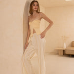 Cotton Front Twist Strapless Tube - Butter, Women's Tops Collection