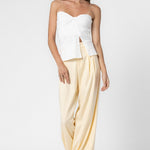 Cotton Front Twist Strapless Tube - Off White, Women's Tops Collection