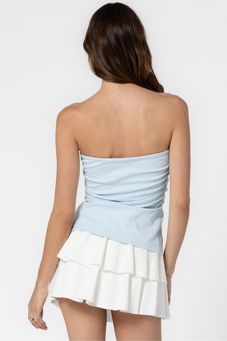Cotton Front Twist Strapless Tube - Sky, Women's Tops Collection