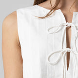 Pleated Tie Front Tank