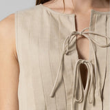 Pleated Tie Front Tank
