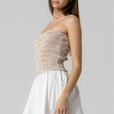 Smocking Tube Mini Dress