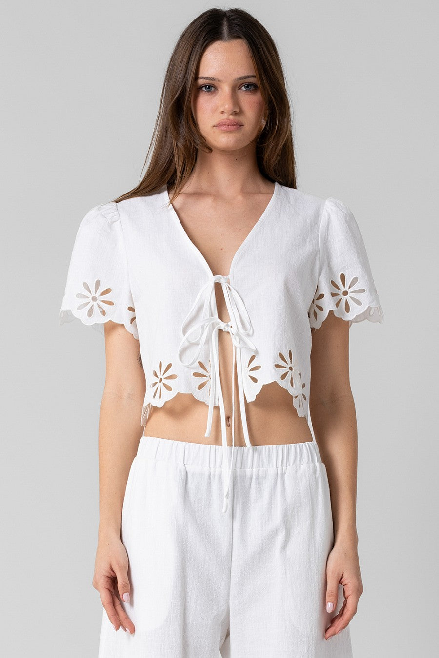 Embroidered Trim Set - off white, women's matching set collection