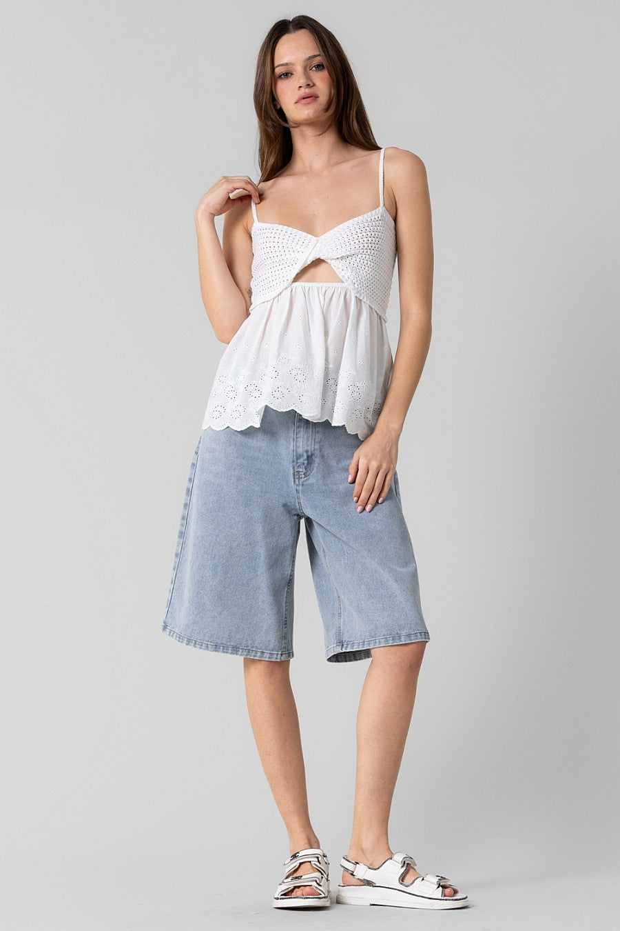Twist Open Front Top - Off White, Women's Tops Collection