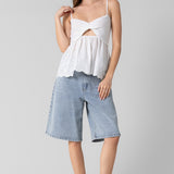 Twist Open Front Top - Off White, Women's Tops Collection