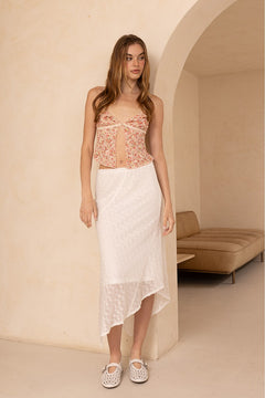 Embroidered Lace Maxi Skirt